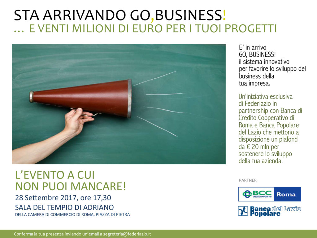 Federlazio presenta l'iniziativa "Go, Business!"